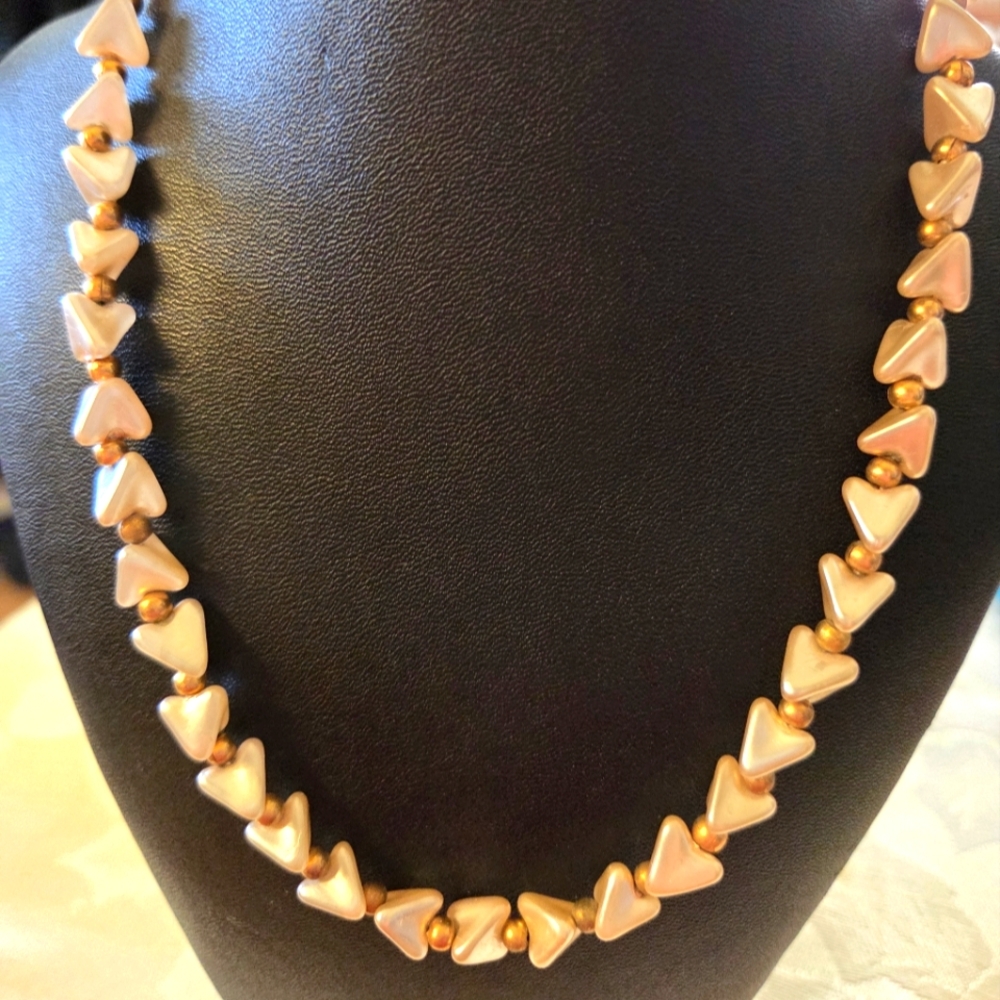 Vintage Pink Pearl Necklace